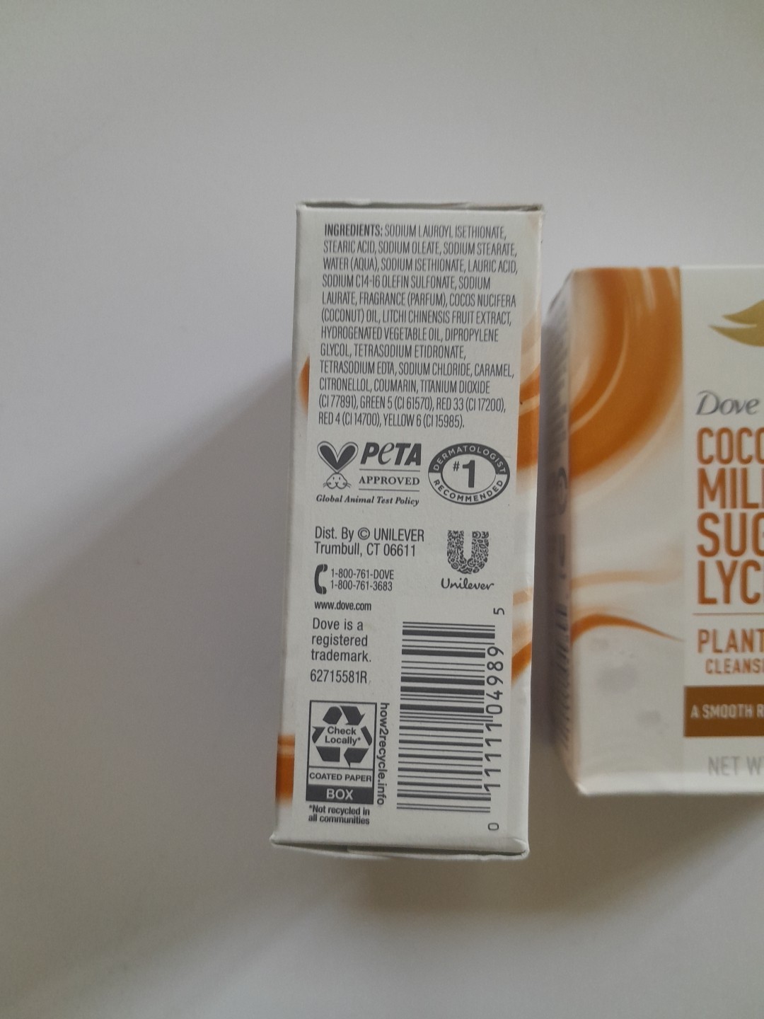 NEW Set of 2 Dove Coconut Milk & Sugar Lychee Plant Milk Cleansing 5 Oz Bars