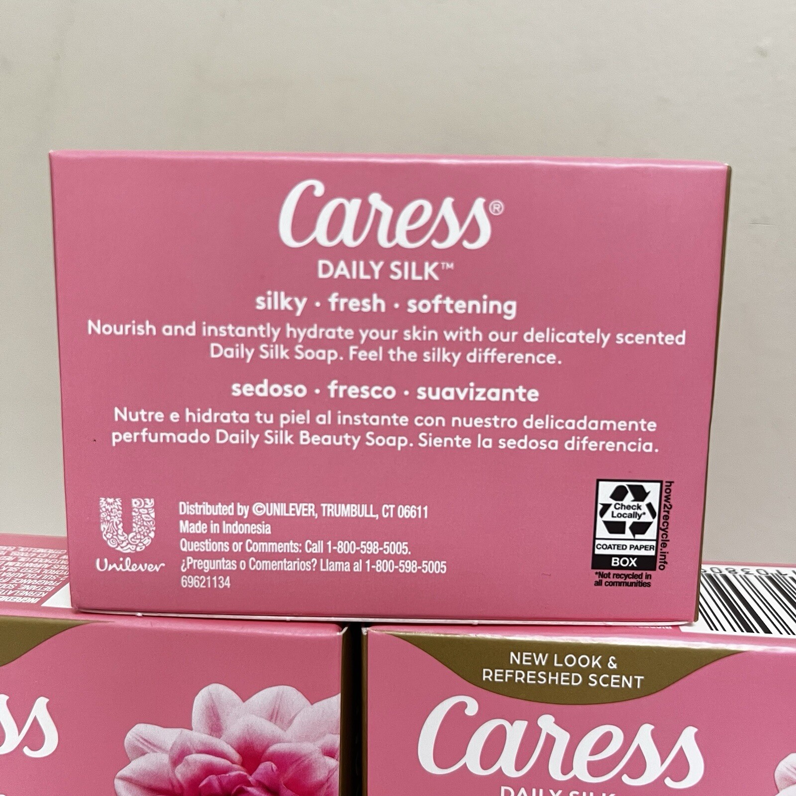 Caress Daily Silk Beauty Bar Soap White Peach & Orange Blossom Lot 3 Bars Total