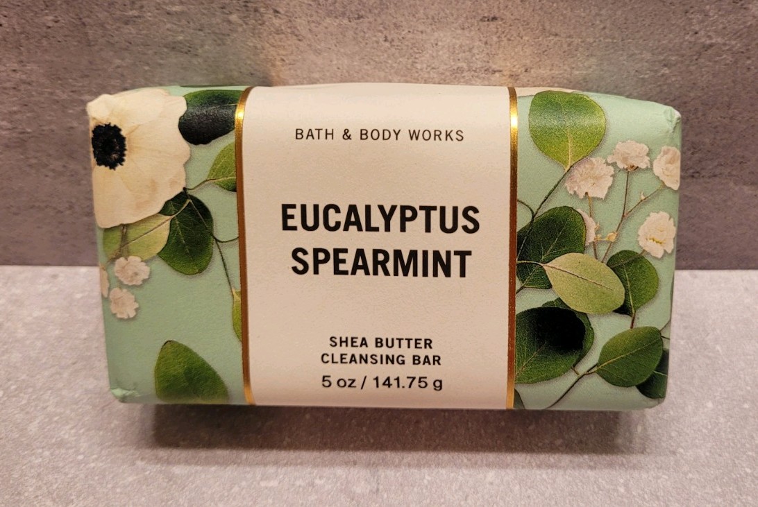 Bath and Body Works EUCALYPTUS SPEARMINT Shea Butter Cleansing Bar Soap Lot 3