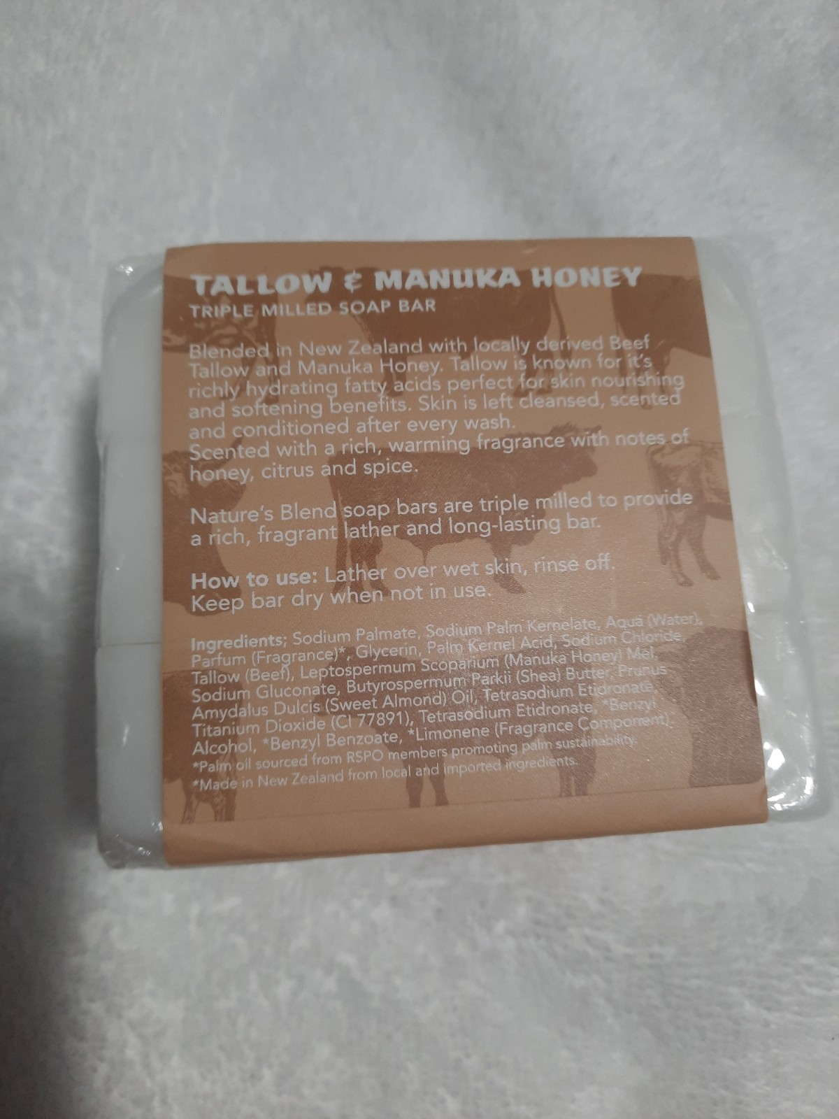 NATURE’S BLEND New Zealand Tallow & Manuka Honey Soap Set 3 Bars 15 Oz 425g