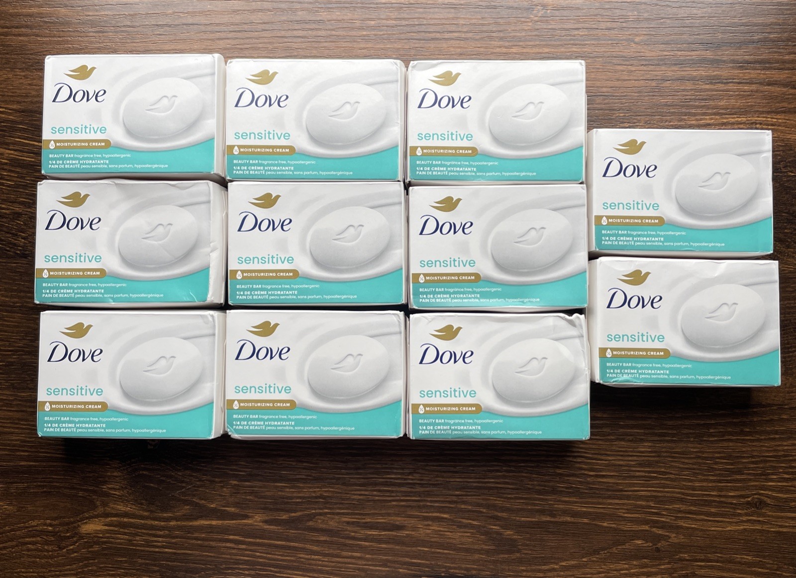 Dove Sensitive Moisturizing Cream Beauty Bar Soap Fragrance Free 3.75 oz 11 Bars