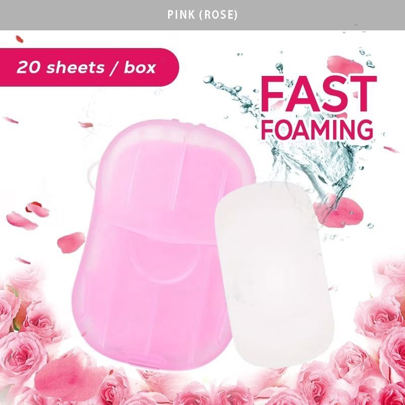 10 x Mini Hand Soap Box 20 Sheets Travel Disposable Paper Sheets Scented Soap