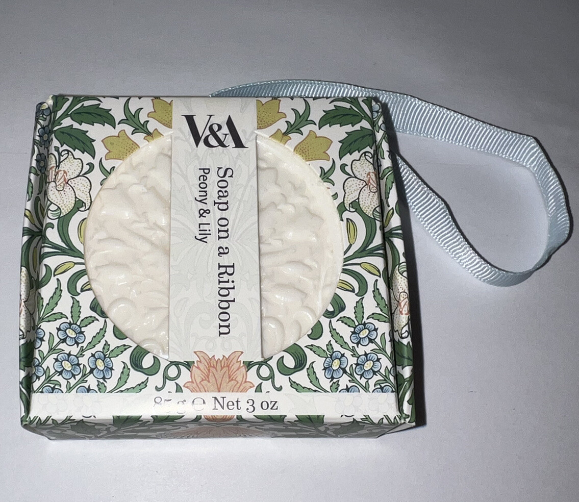 Wild & Wolf  V&A Soap On A Ribbon Peony & Lily Great Gift Ornament Idea