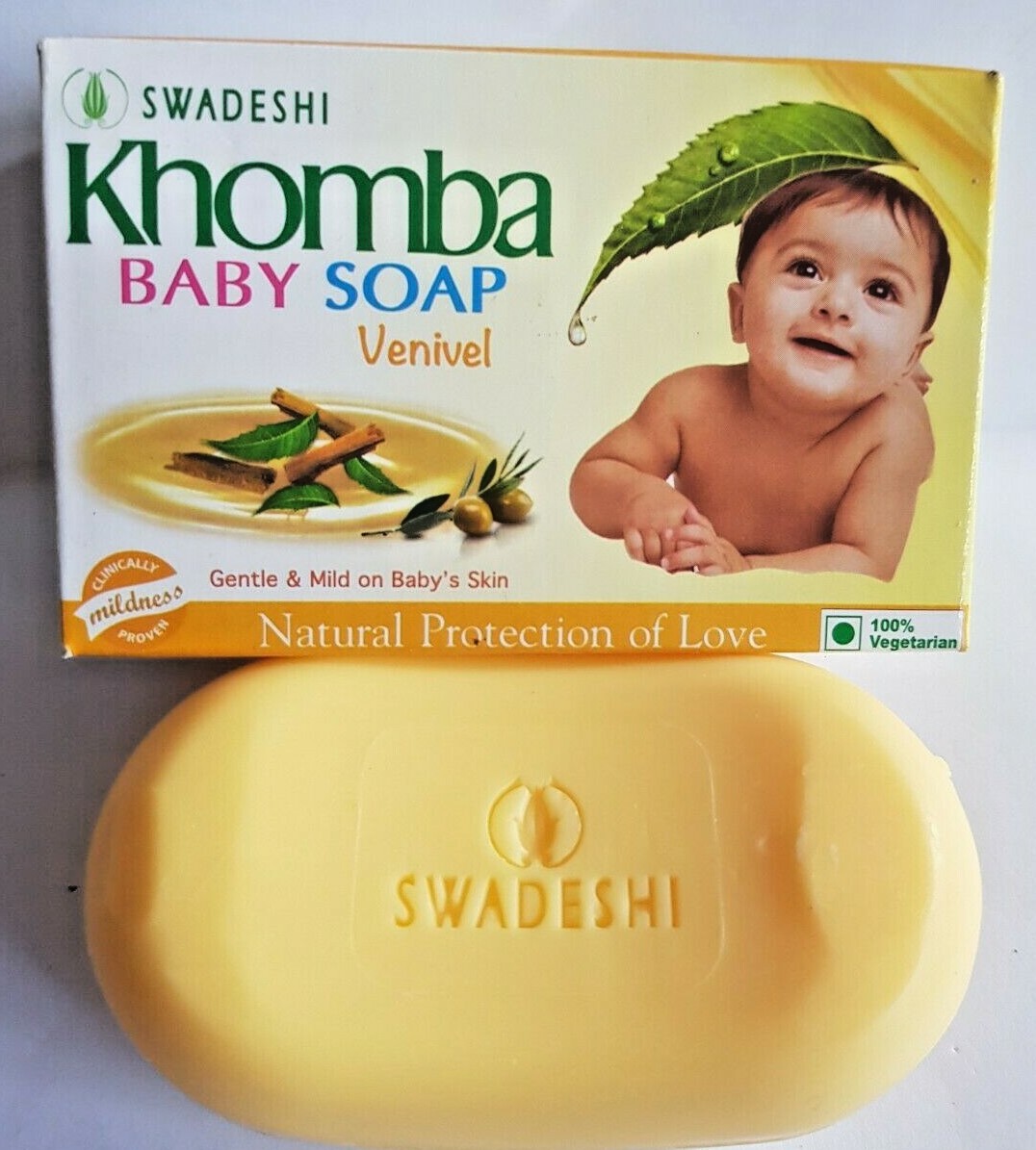 SWADESHI Khomba BABY Soap Venivel (90g x 5 pack) Natural Protection of Love