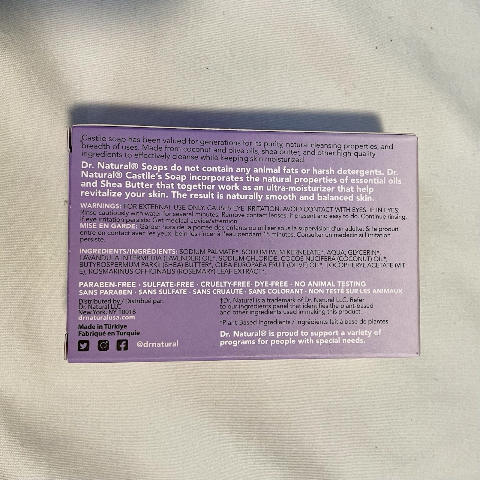 DR. NATURAL • Castile Bar Soap • Lavender Haze• (4 oz) • Lavender – Cruelty Free