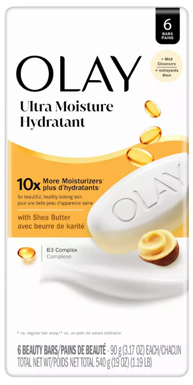 Olay Ultra Moisture Hydrant Shea Butter B3 Complex Beauty Bar Soaps 3.17oz 6pack
