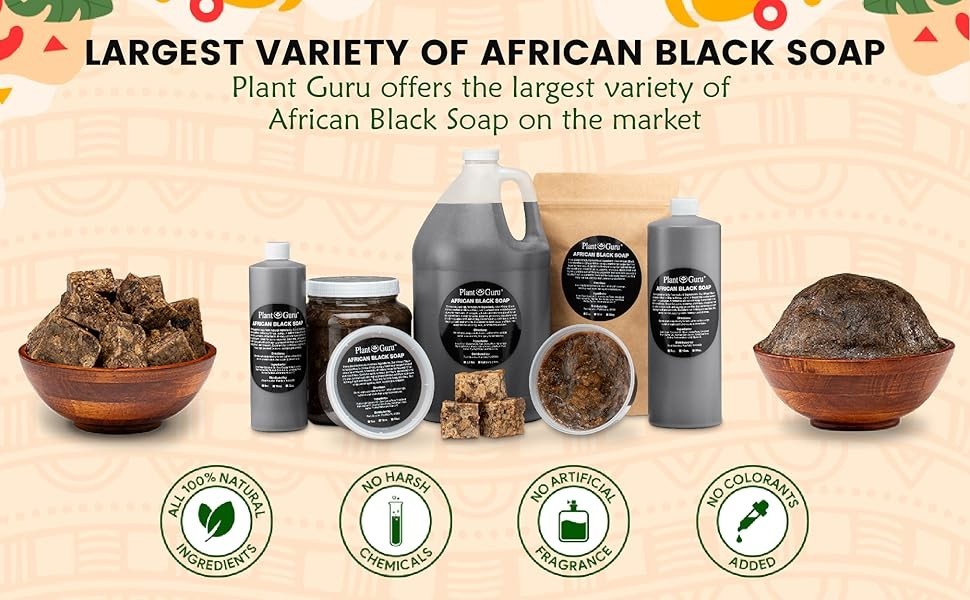Raw African Black Soap 5oz Bar 100% Pure Natural Organic Ghana Acne Treatment, A