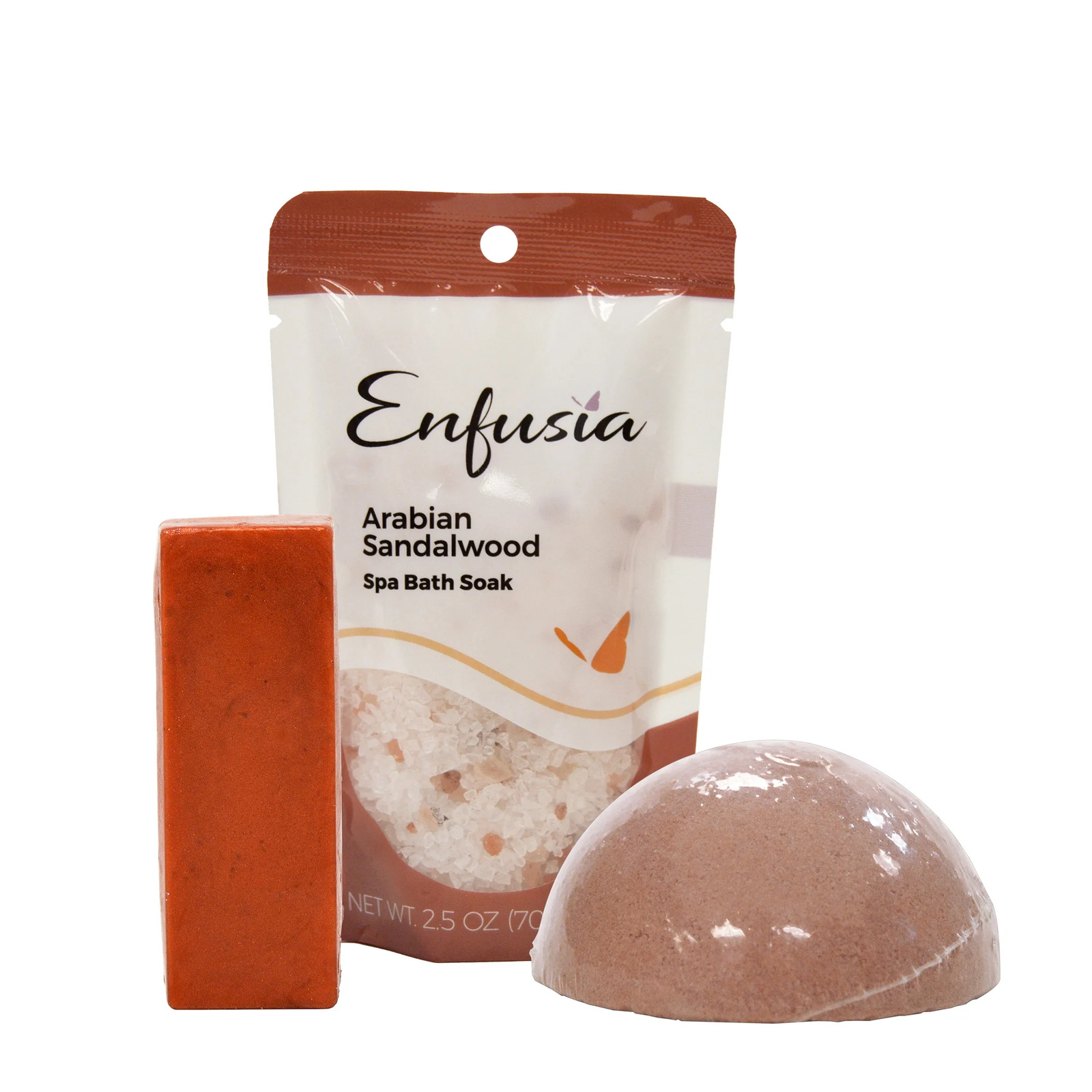 Arabian Sandalwood Salt, Bath Bomb, Spa Soak, Soap Bar in Organza Gift Bag