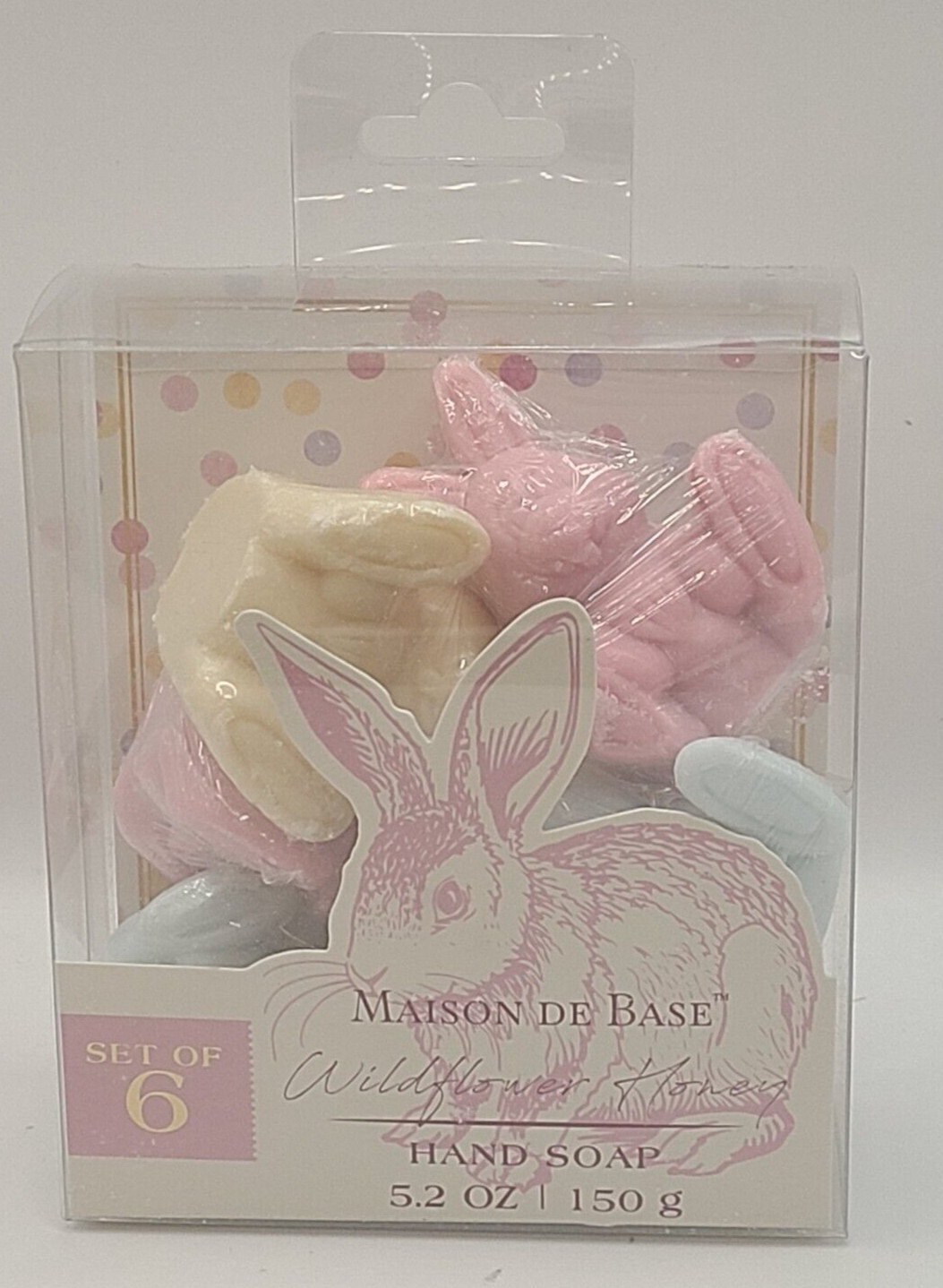 Maison De Base Set of 6 Bunny Shaped Hand Soap Easter Wildflower Honey