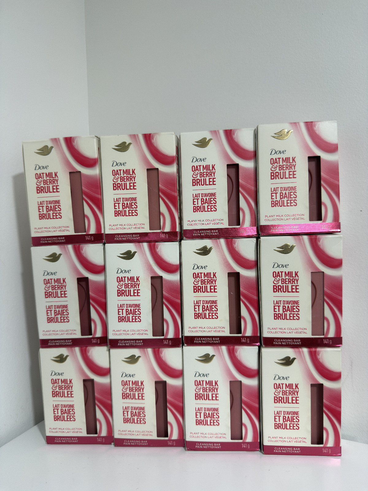 LOT (12) DOVE OAT MILK & BERRY BRULEE PLANT MILK CLEANSING BAR SOAP 5oz