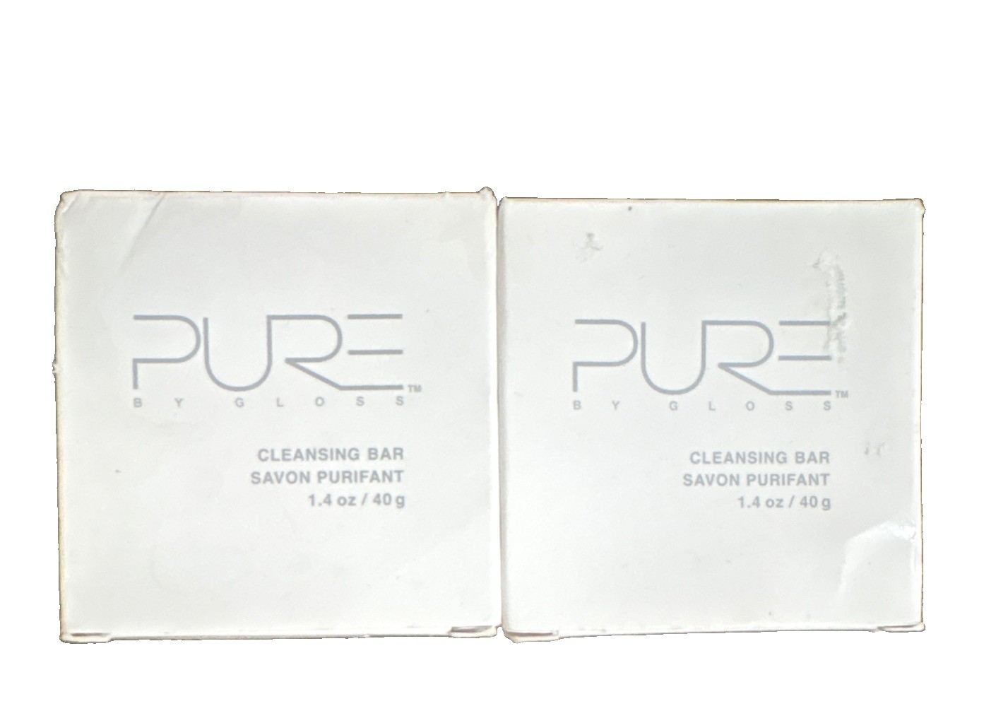 PURE by gloss Cleansing Bar Soap 2 Bars 1.4 oz (40 g) Face Hands Body