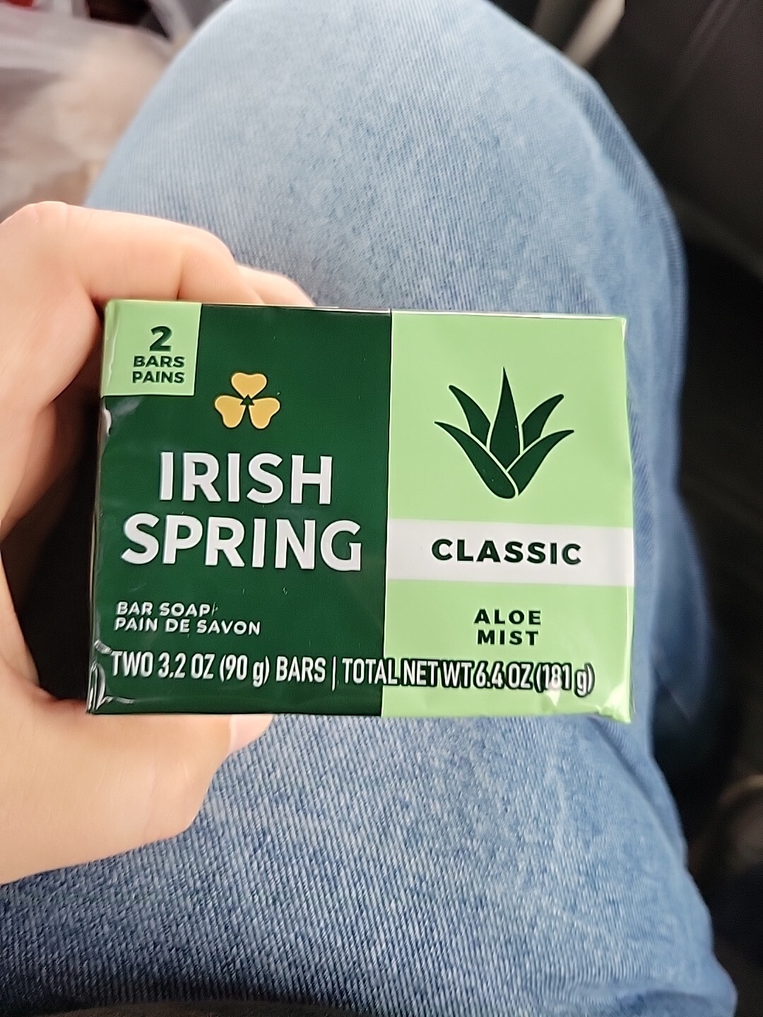 Irish Spring Classic Original Clean Bar Soap, 3.2 oz Bars, 1 PACK (2 Bars)