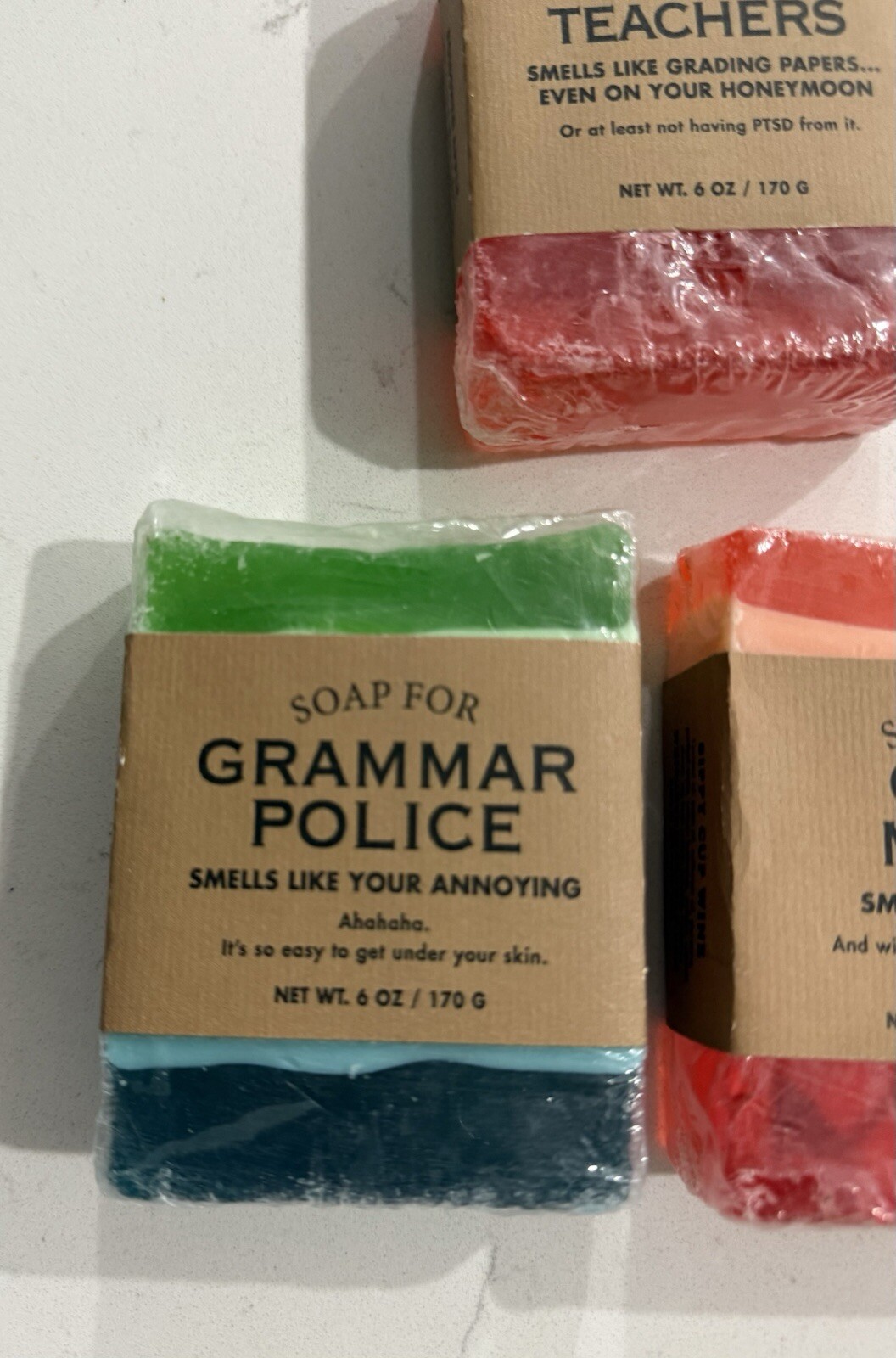 Soap For Grammar Police, Teacher And Okay Moms Soap Lot Of 3