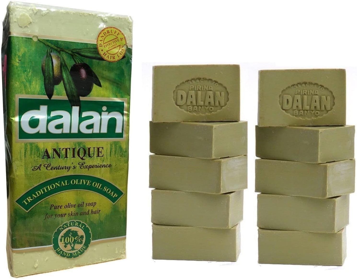 Turkish Soap Dalan Antique 100% Olive Oil Soap Handmade 5 bars x 180gr