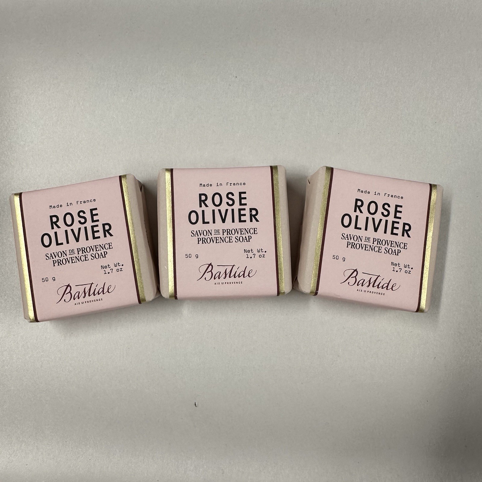 Bastide ROSE OLIVIER Savon De Provence Soap 1.7oz Travel Size (3 Pack)
