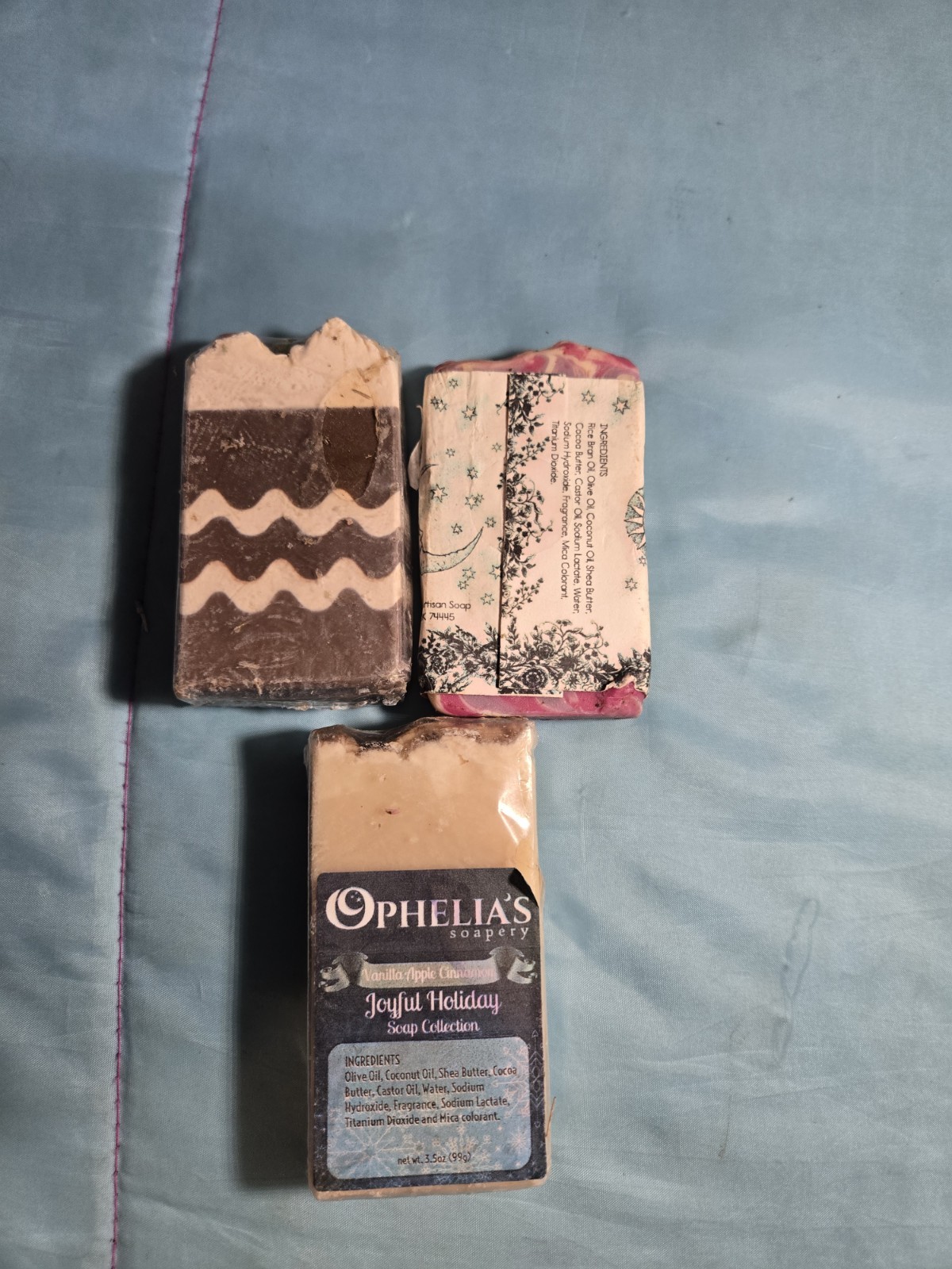 Ophelias Handmade Bar Soap Set Of 3 Various Scents New Luxury