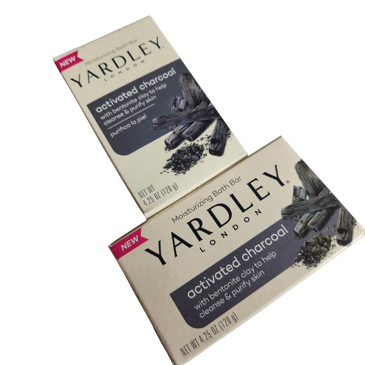 Yardley London 4.25 oz- 2 Bars -Activated Charcoal w/Clay Moisturizing Bar Soap