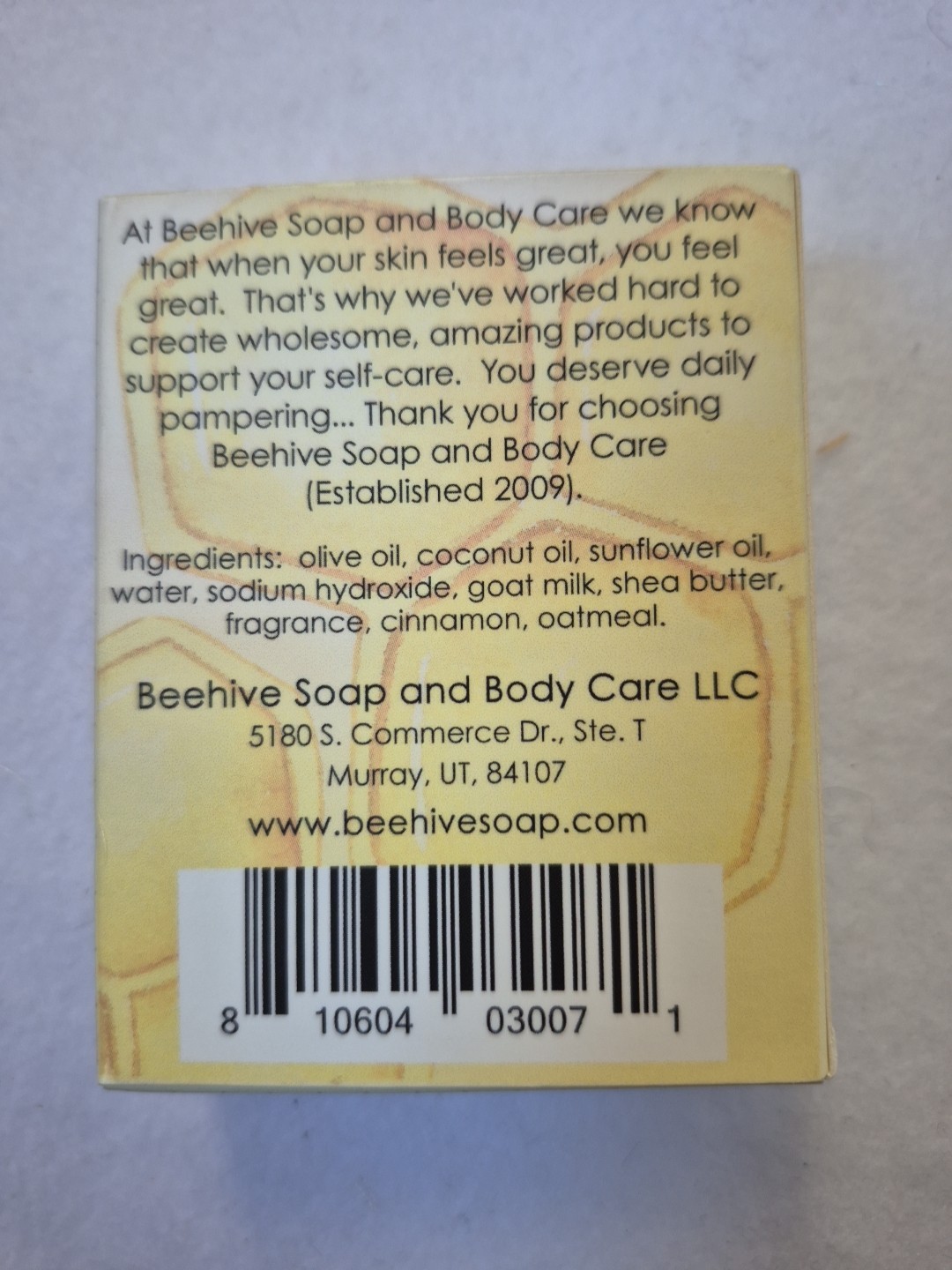 bee hive Soap And Body Care Handcrafted Bath Soap Oatmeal Milk & Honey Cinnamon