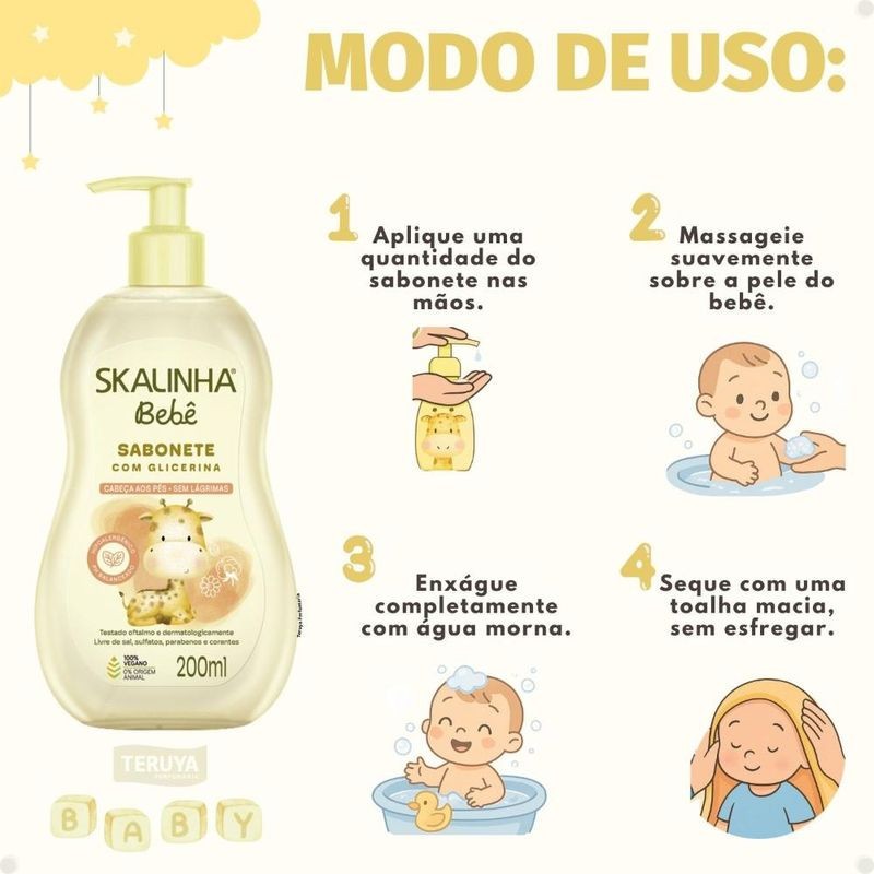 Skala – Sabonete Liquido Glicerina Bebe 200ML – Baby Liquid Soap 6.76FlOz
