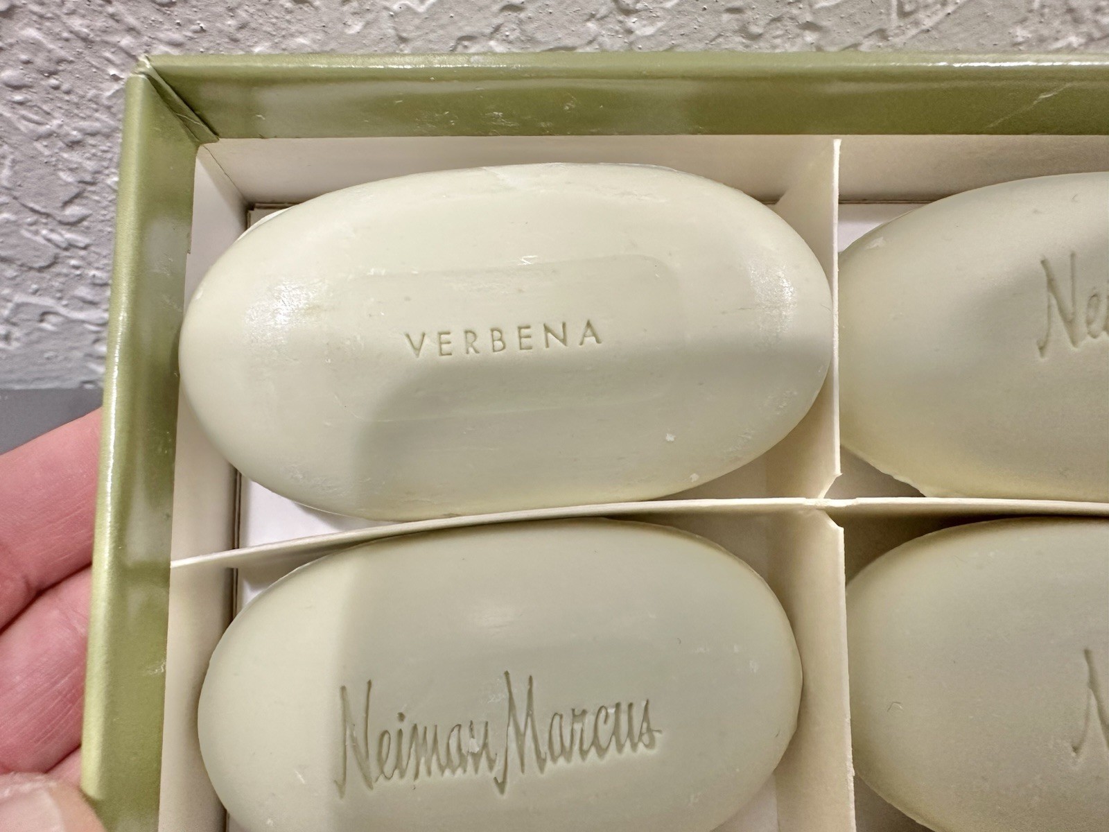 Vintage Neiman Marcus Verbena Guest Soap Box Set Of 6 Total 8.4 Oz/240 g READ