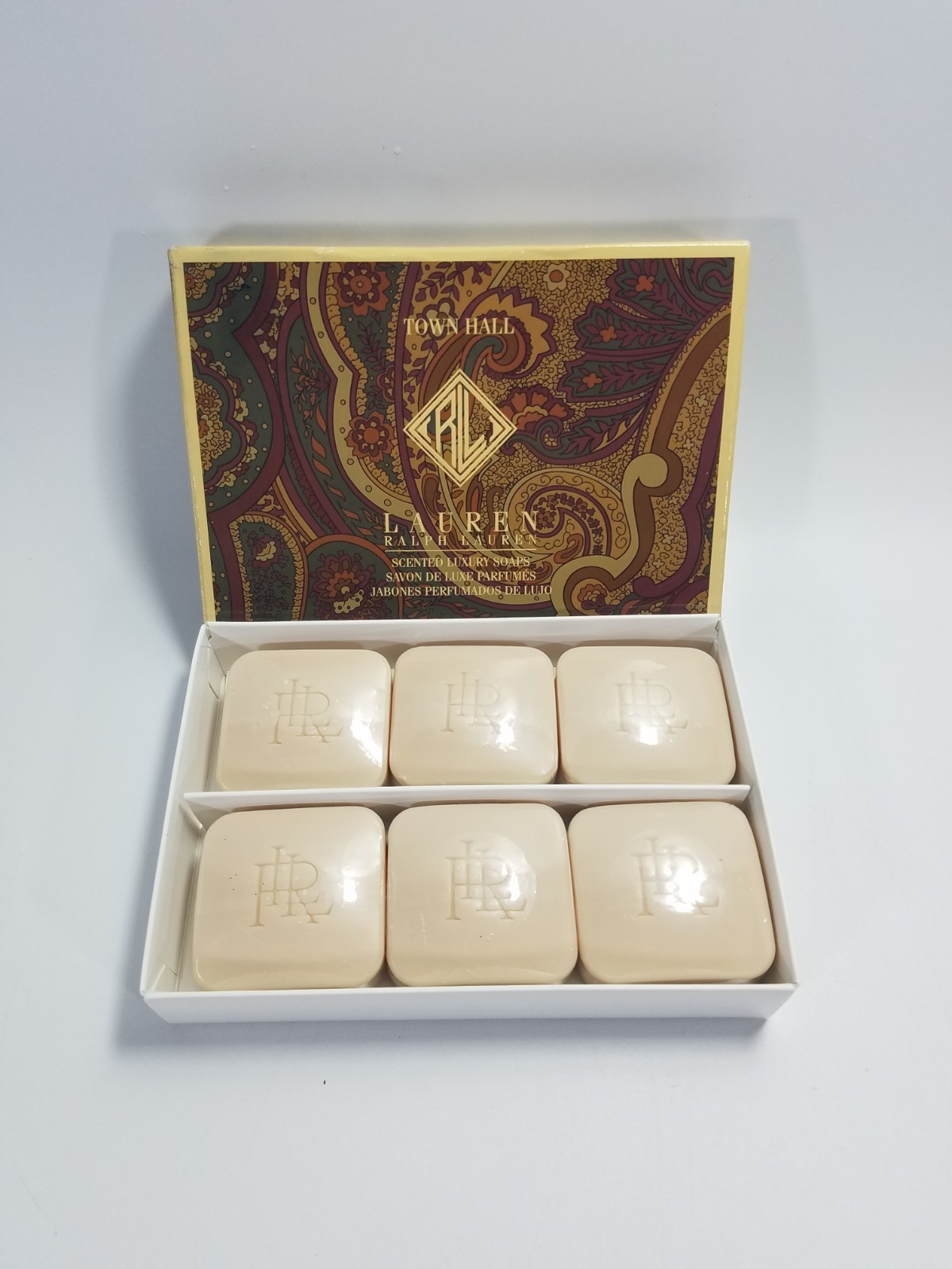 Ralph Lauren 6pc Town Hall Scented Luxury Soaps Vintage Gift Box Set New