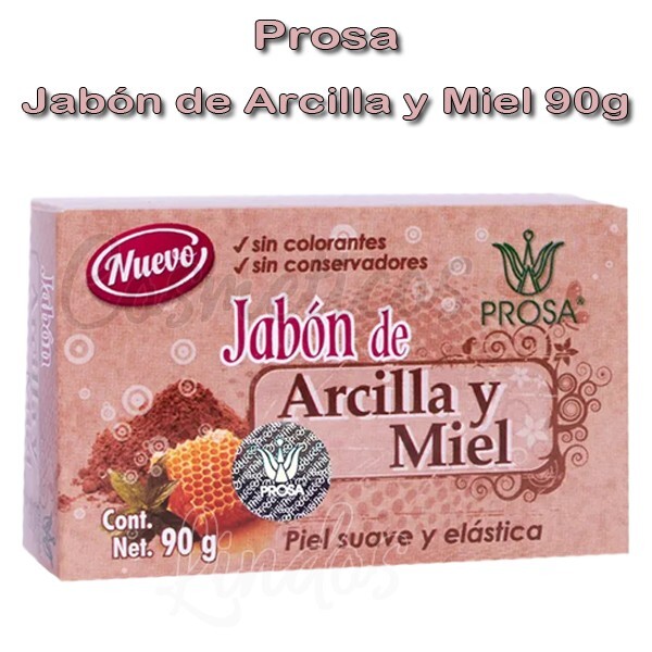 PROSA Jabón Arcilla y Miel Bar Soap Honey & Clay For Soft & Elastic Skin 90 g