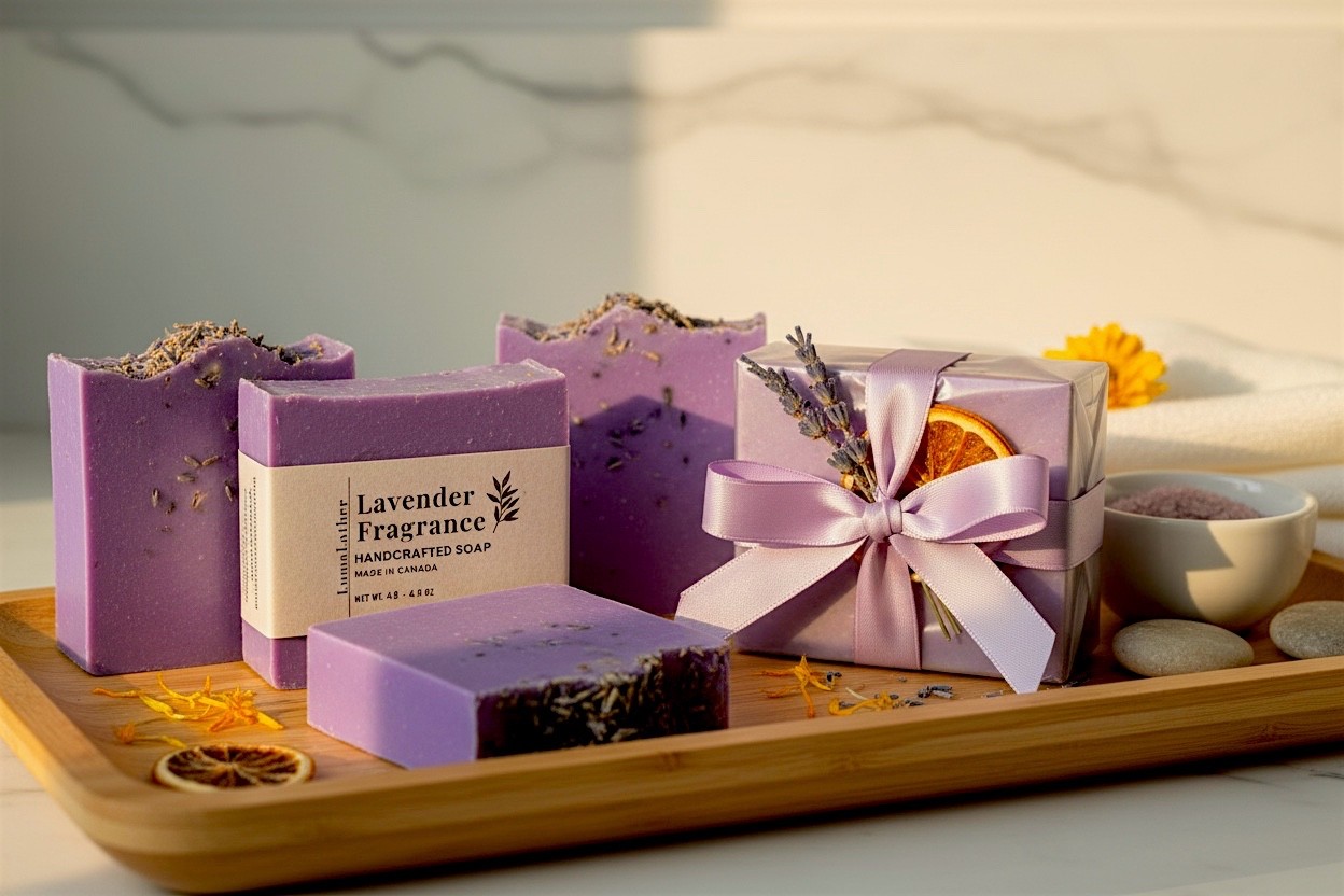 LumaLather Lavender Handmade Soap Bar – Relaxing Moisturizing Artisan Bath Soap