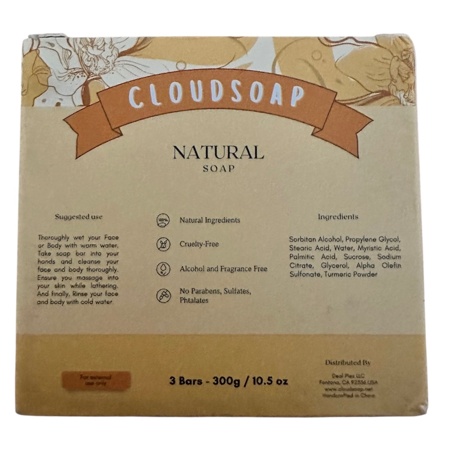 Turmeric Soap for Dull Skin, 3 bars, Natural Soap