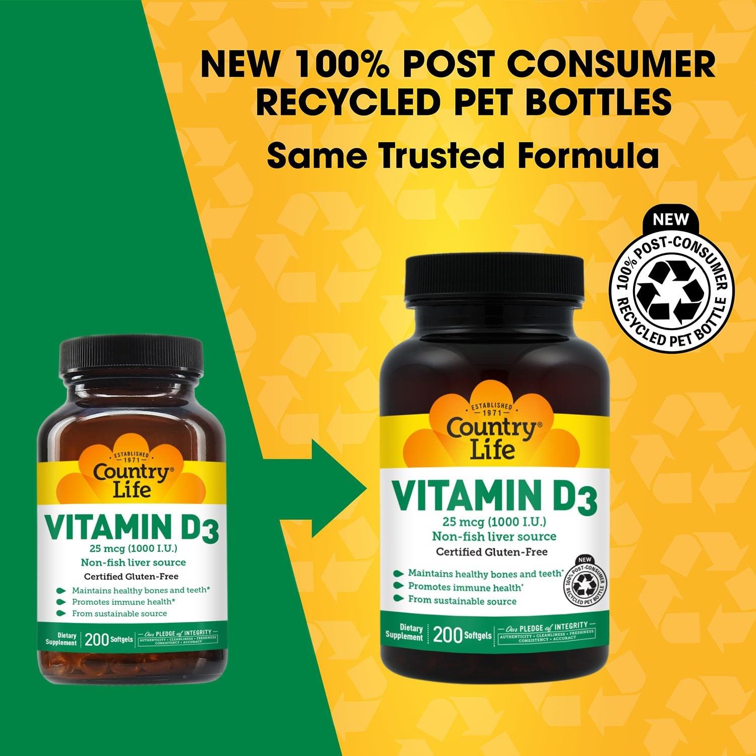 Country Life Vitamin D3 1000 IU (25 mcg) – D 200 Count (Pack of 1)