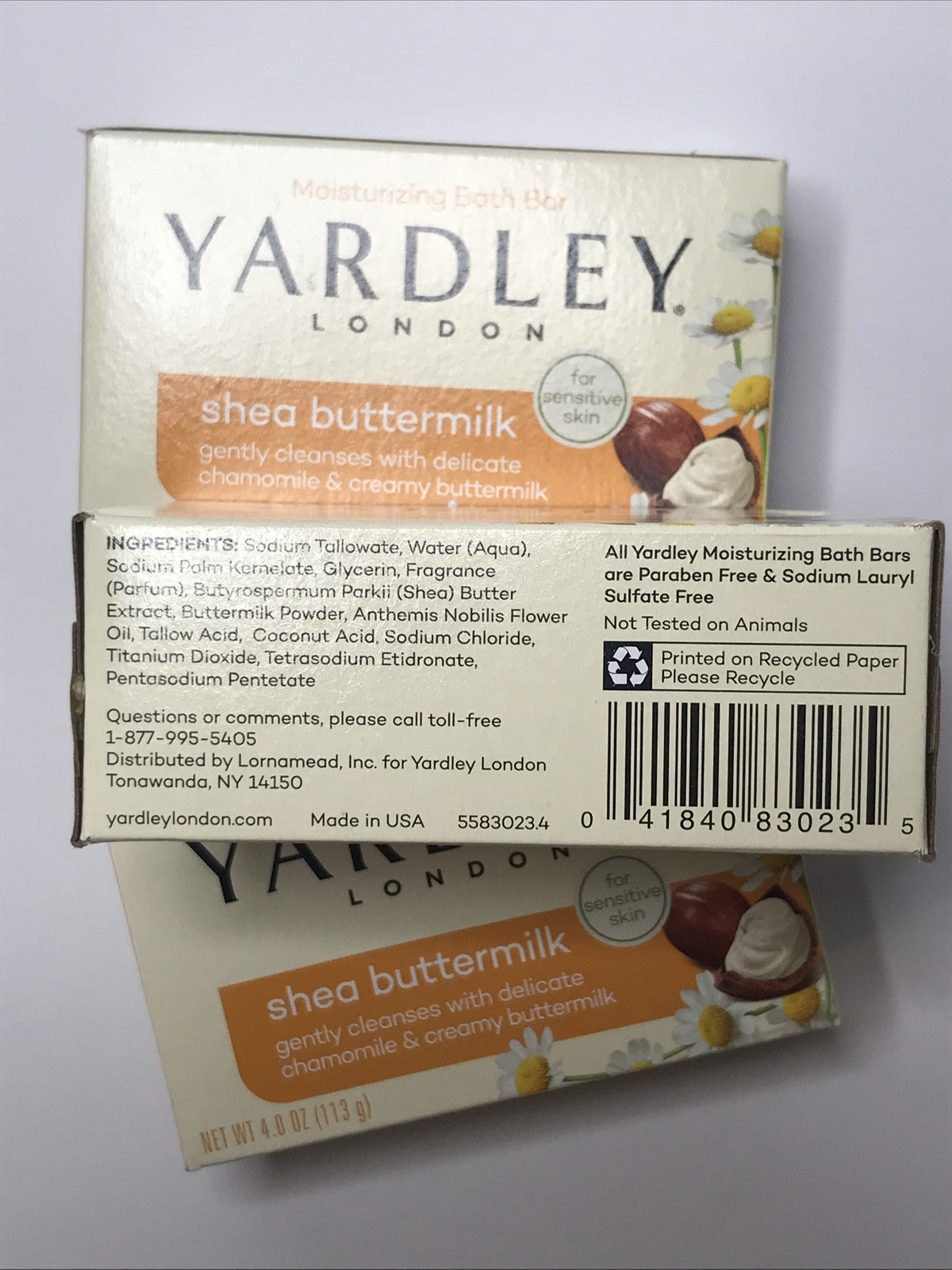 Yardley London, Shea Buttermilk Soap, 4.0 Ounce, 3 Packs