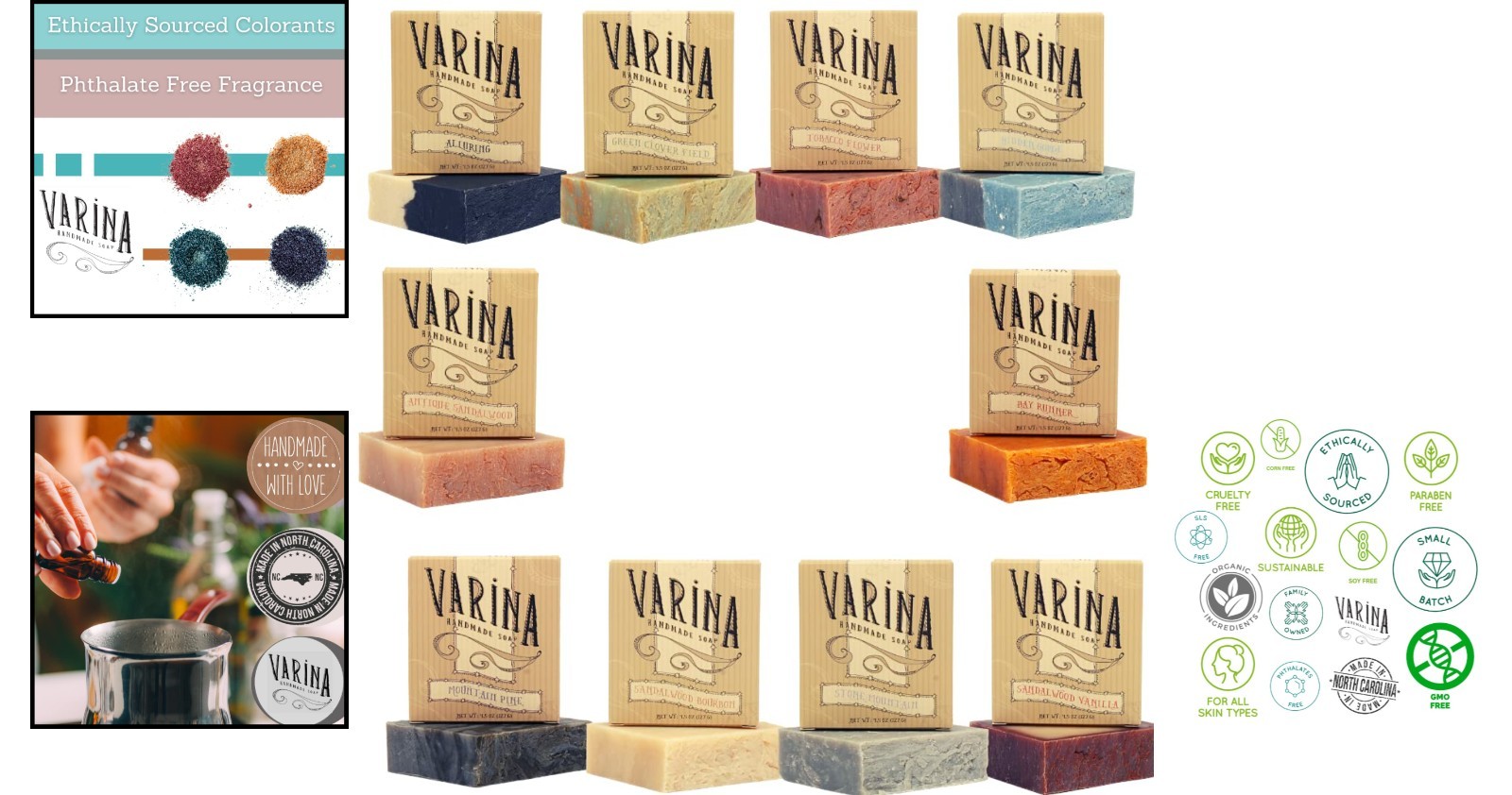 Natural Bar Soap for Men – 10 Pack Variety, Organic and Paraben-Free Cleansing