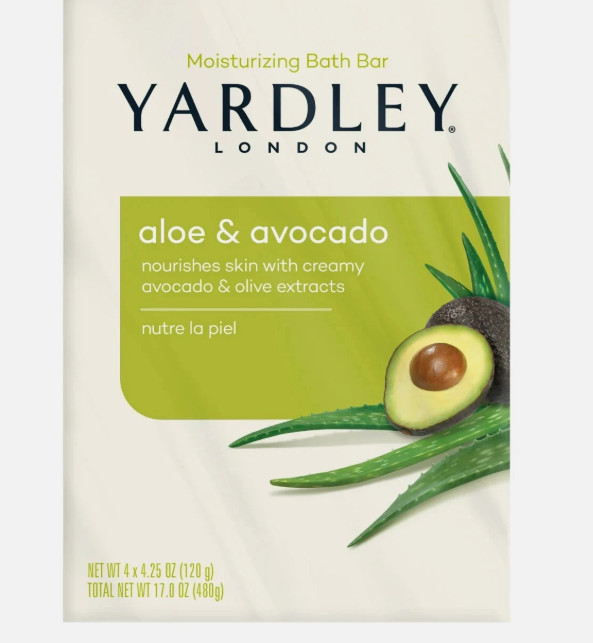 4 Pk Yardley London Moisturizing Bar Fresh Aloe With Avocado Essence 4 Oz Each