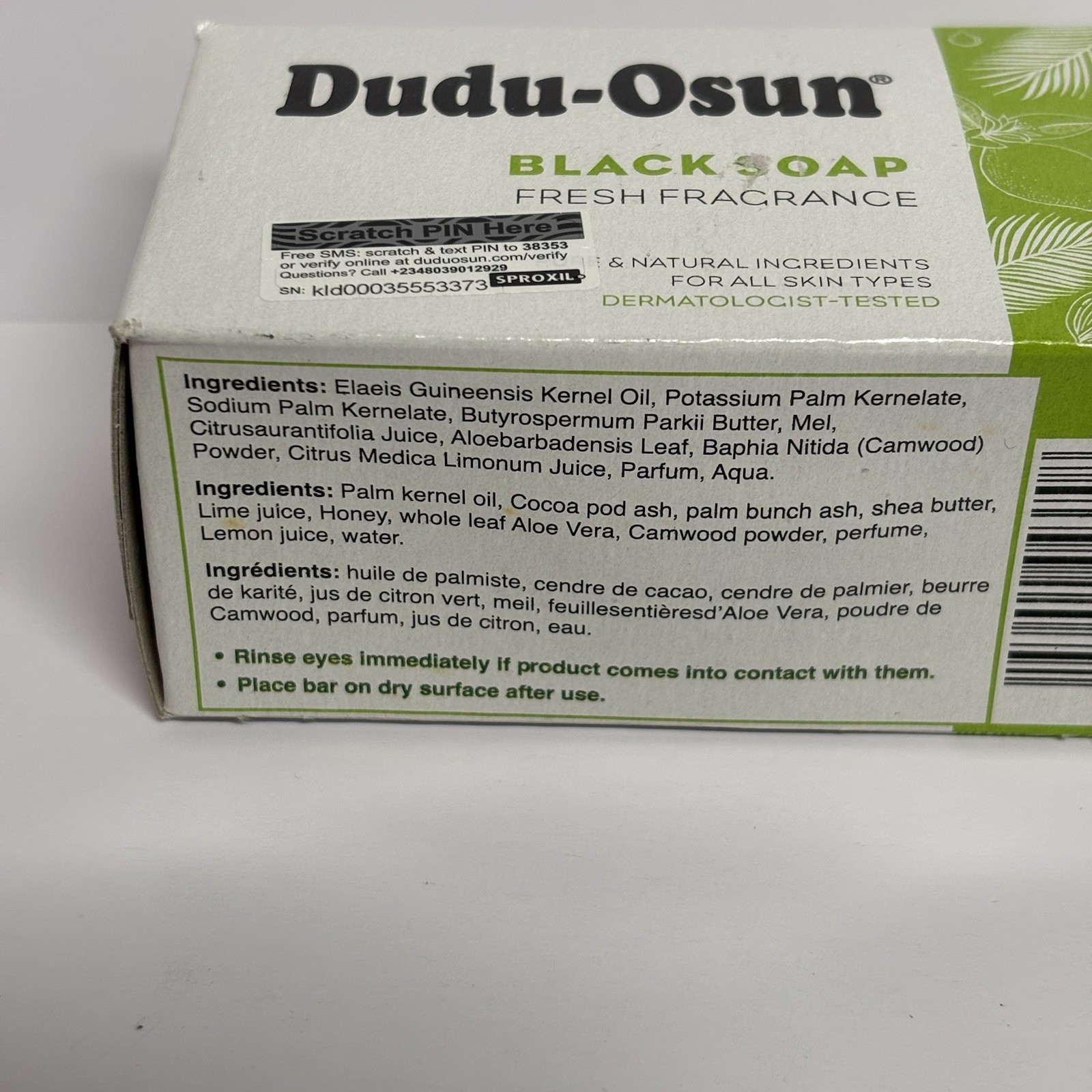 Dudu-Osun African Black Soap Fresh Fragrance 150g Natural Bar Sealed New