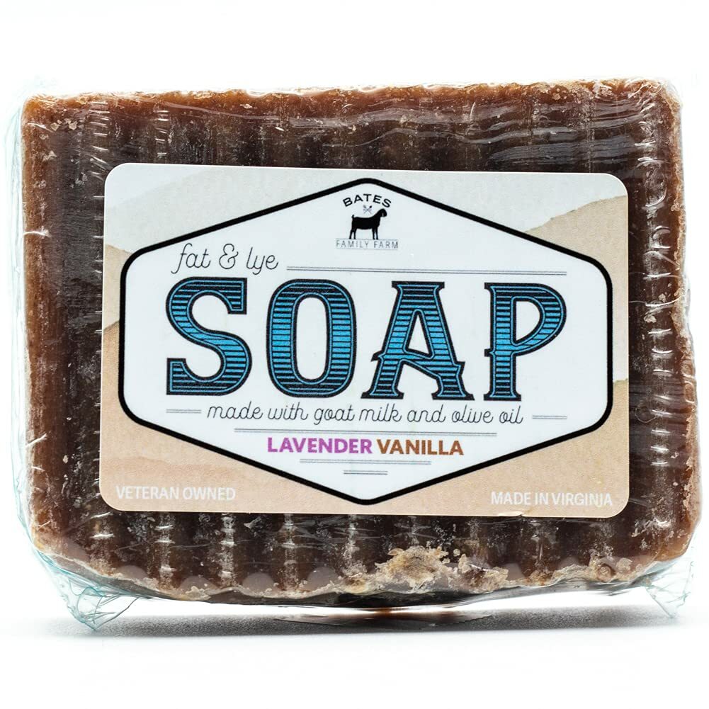 Bates Family Farm Lavender Vanilla Fat and Lye Soap Goat Milk Olive Oil Natural