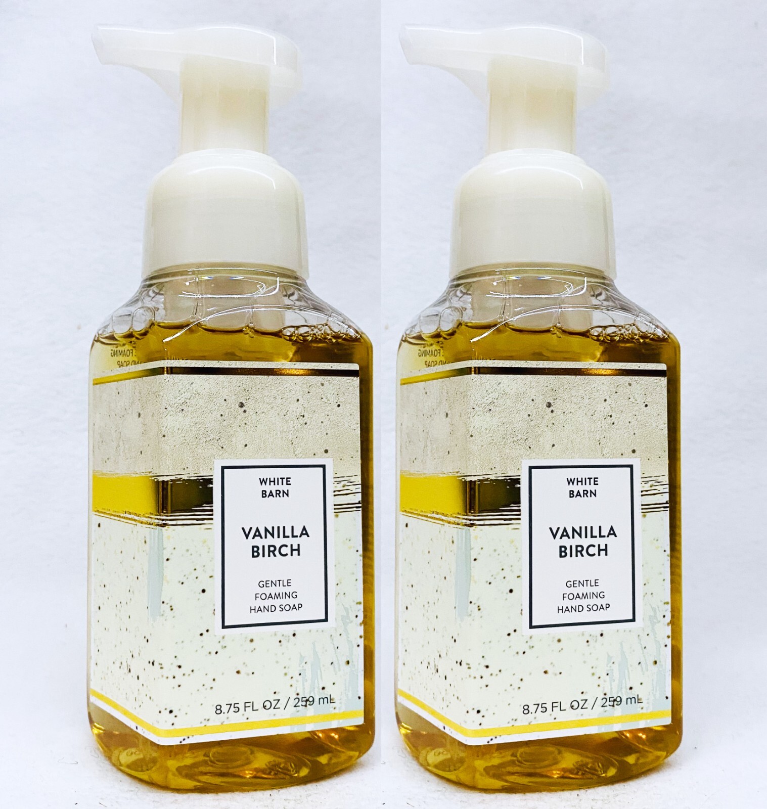 2 Bath & Body Works VANILLA BIRCH Gentle Foaming Hand Soap 8.75 oz