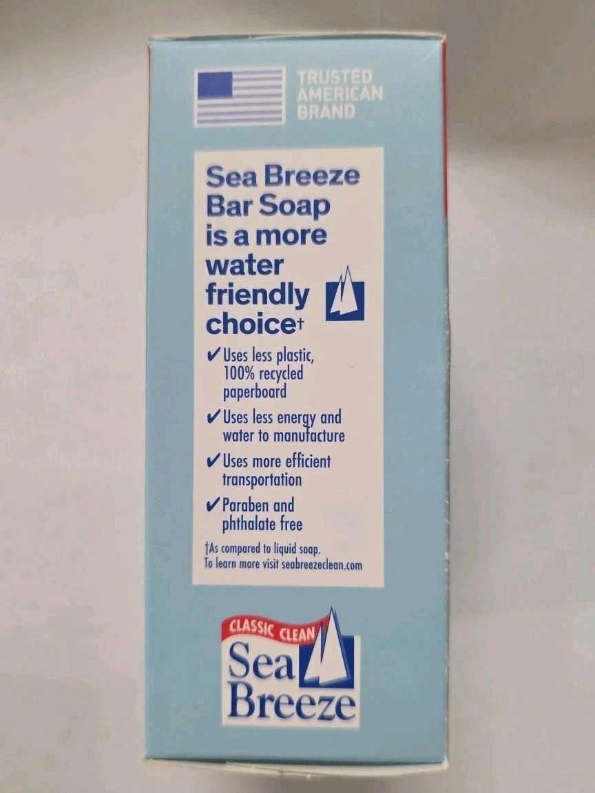 Lot Of 2 Sea Breeze Classic Clean Toning Clarifying Moisture Bar 6.5oz SeaBreeze