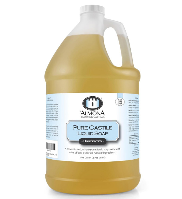 La Almona – Pure Castile Liquid Soap Unscented, 1 Gallon