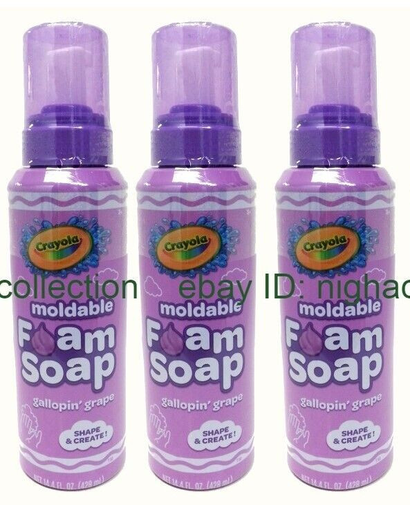( Lot 3 ) Crayola Shape & Create Gallopin’ Grape Moldable Foam Soap 14.4 oz