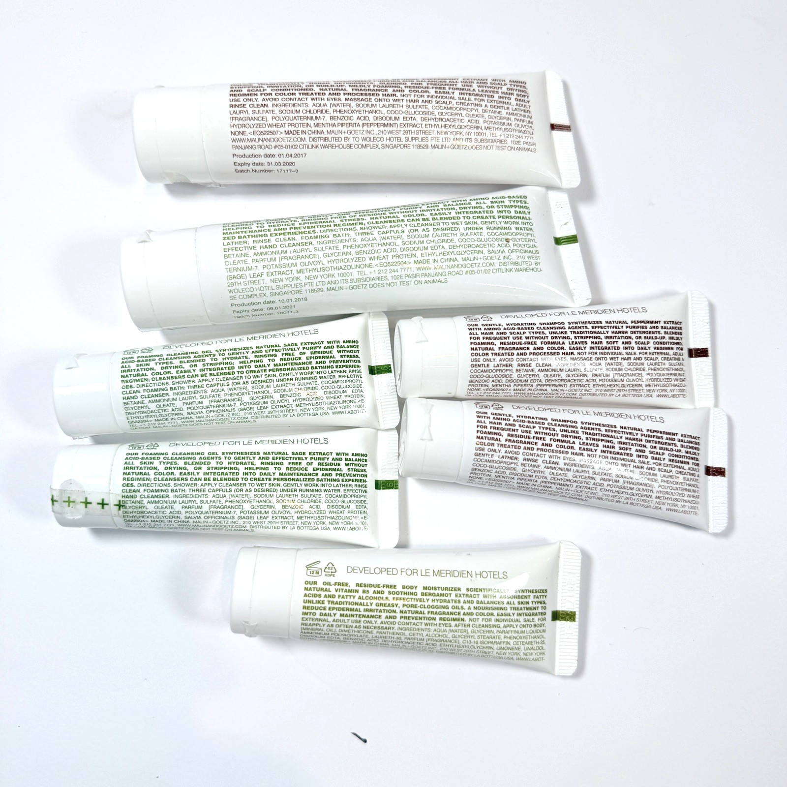 Malin & Goetz Sage Peppermint Shampoo Body wash Moisturizer 1- 1.35oz READ LOT 7