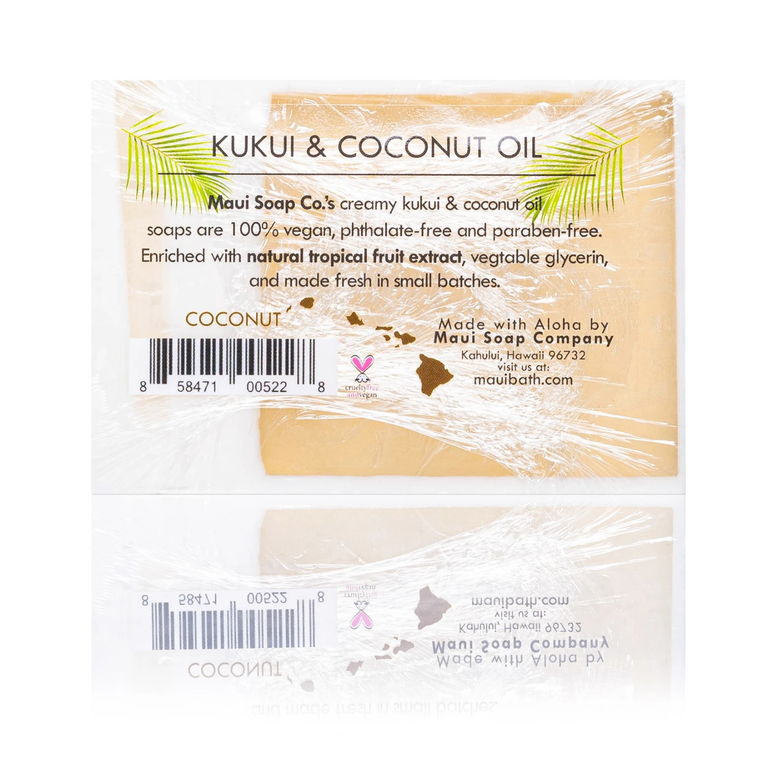 Maui Soap Co Coconut Bar Soap with Kukui & Coconut Oil 6oz