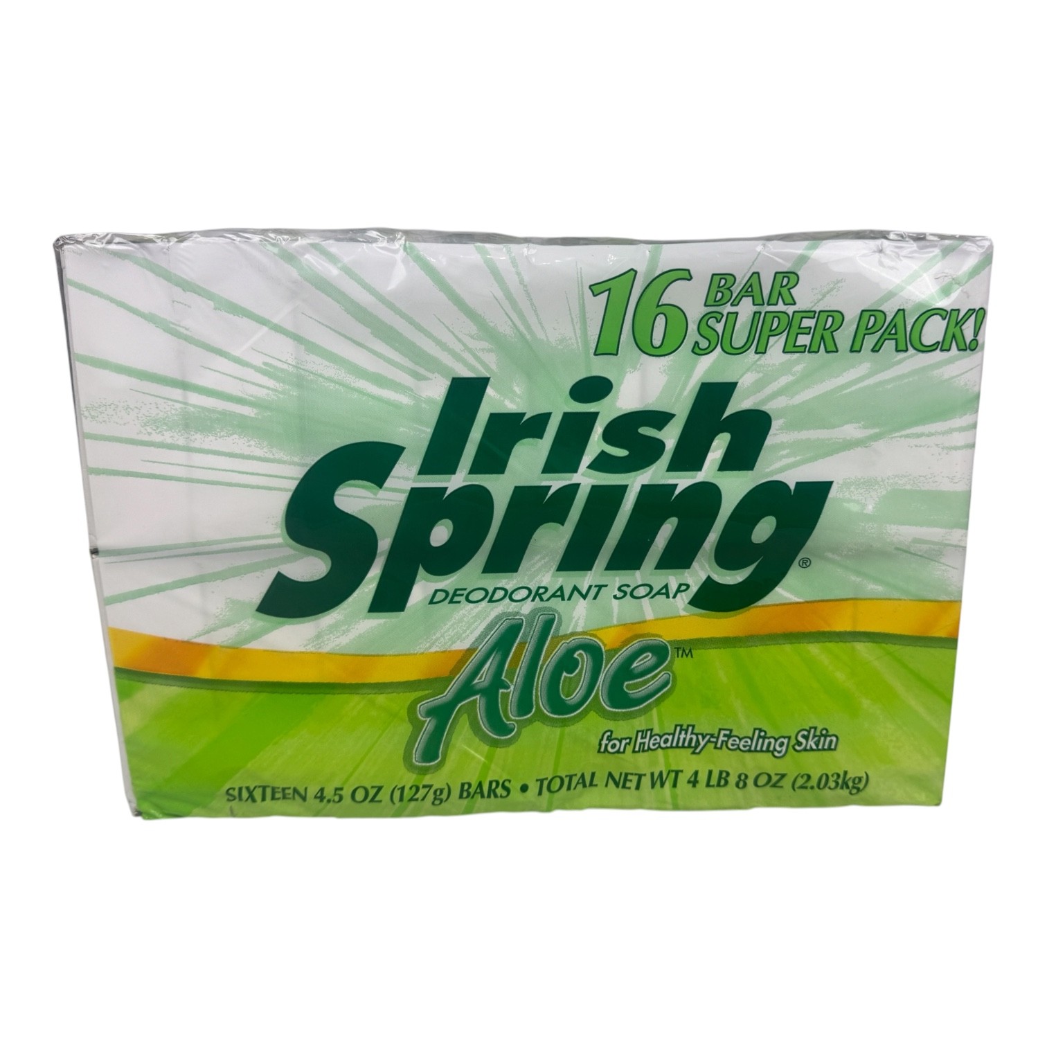 Irish Spring Deodorant Soap Aloe 16 Bar Super Pack 4.5 oz Bars
