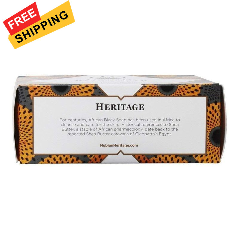 Nubian African Black Soap Bar, 5 Ounce (Pack of 5 5), Natural
