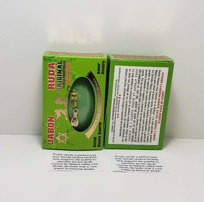JABON DE RUDA 2 pcs/RUE SOAP PARA PROTECCION Y DINERO GRATIS AMULETO Y ORACION