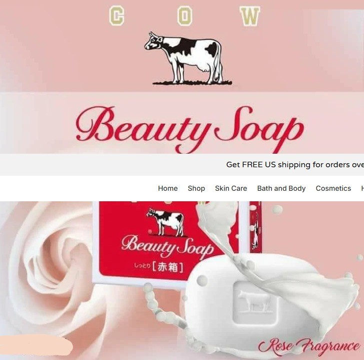 3 bars [COW BRAND] Beauty Bar Soap RED Rose Scent 90g JAPAN NEW