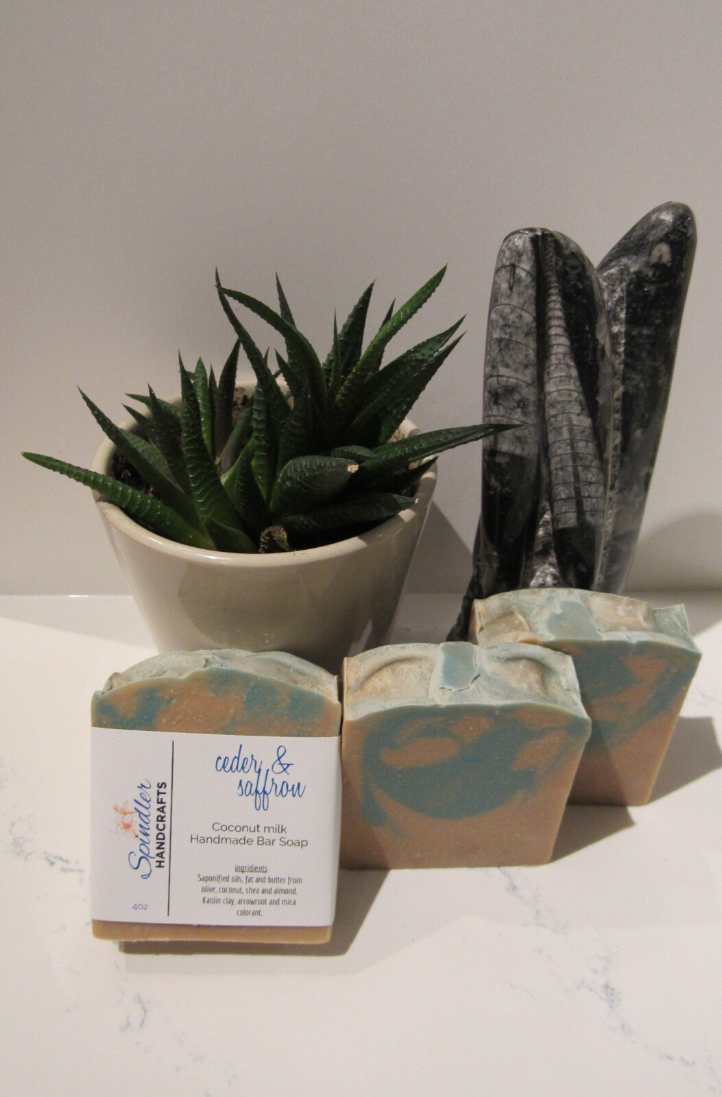 CEDER & SAFFRON – Moisturizing Handmade-Homemade Clay Bar Soap, wt. 4oz