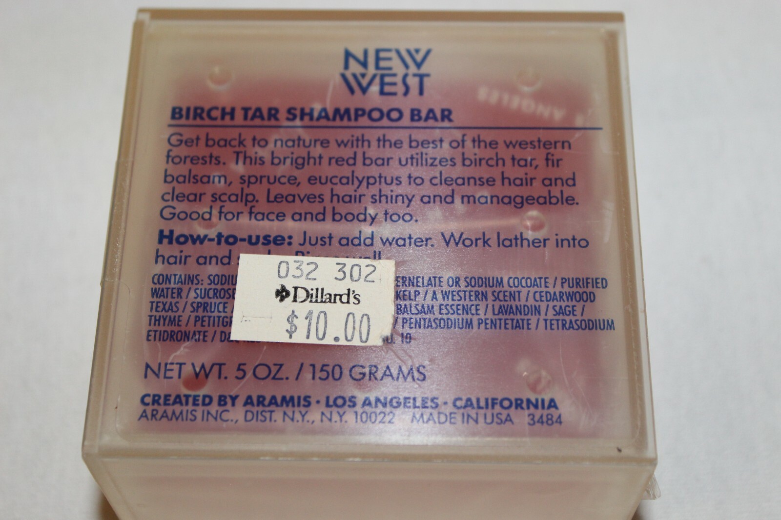 Rare Men’s Vintage Aramis New West Birch Tar Shampoo Soap Bar 5 Oz ~ NOS ~ US3T1