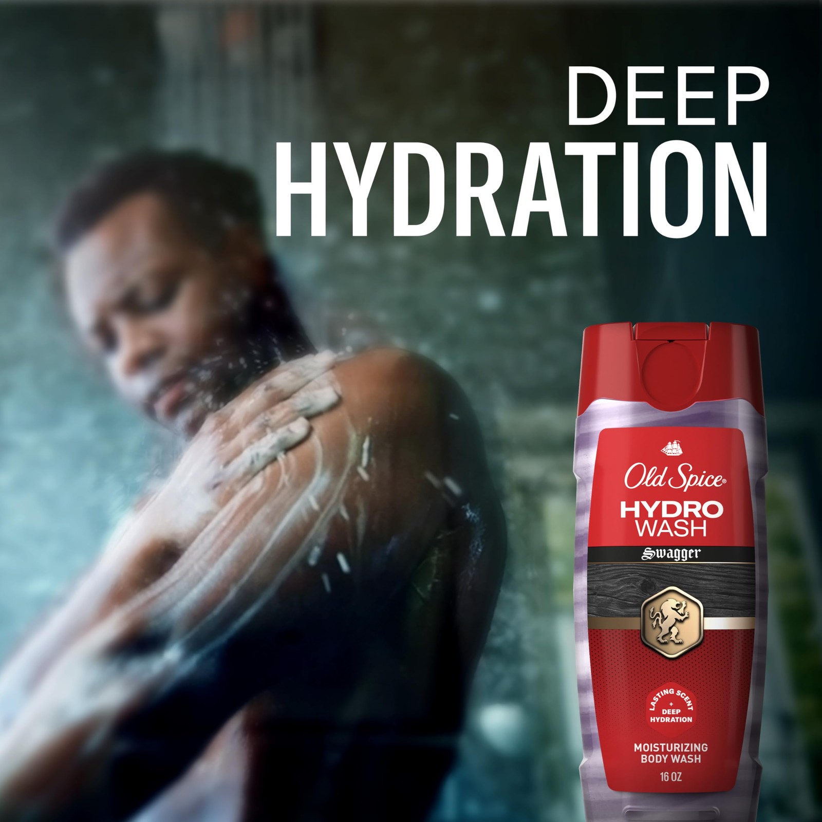 Old Spice Moisturizing Body Wash for Men, Hydro 16 Fl Oz (Pack of 1), RED