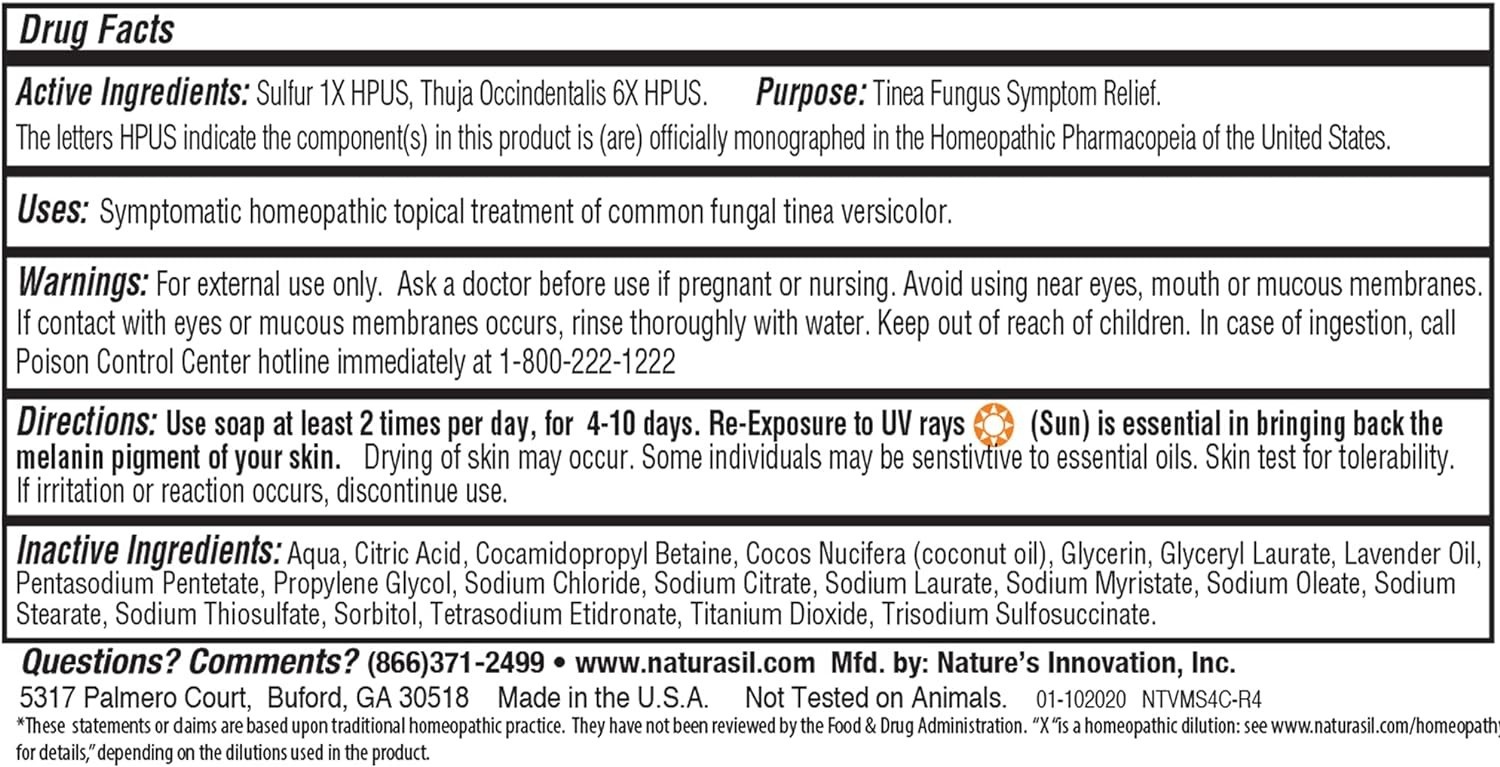 Tinea Versicolor Soap Antifungal Sulfur 4oz Fast Acting Safe for All Ages
