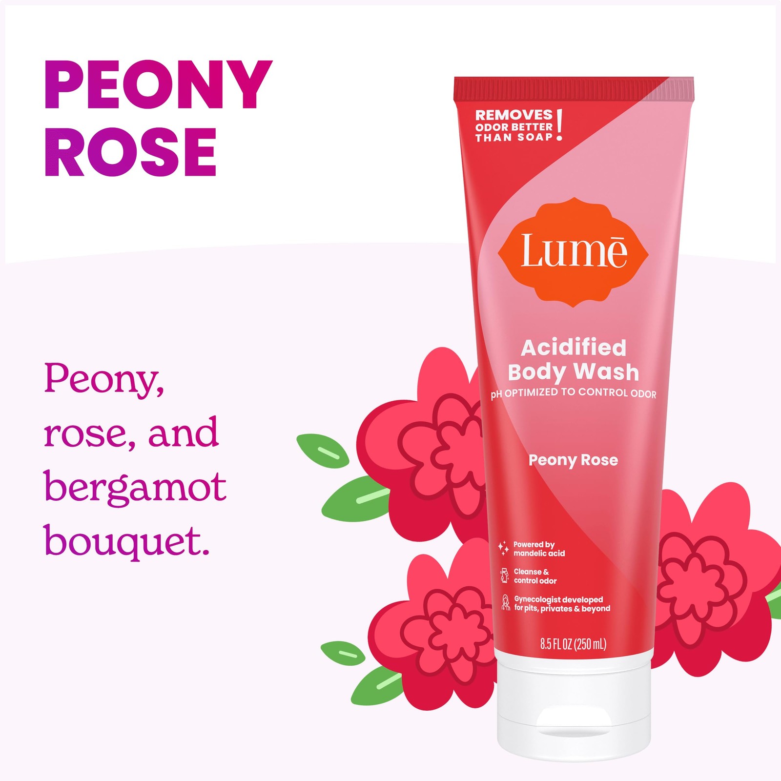 Lume Acidified Body Wash – 24 Hour Odor Control – Removes Odor Better than Soap