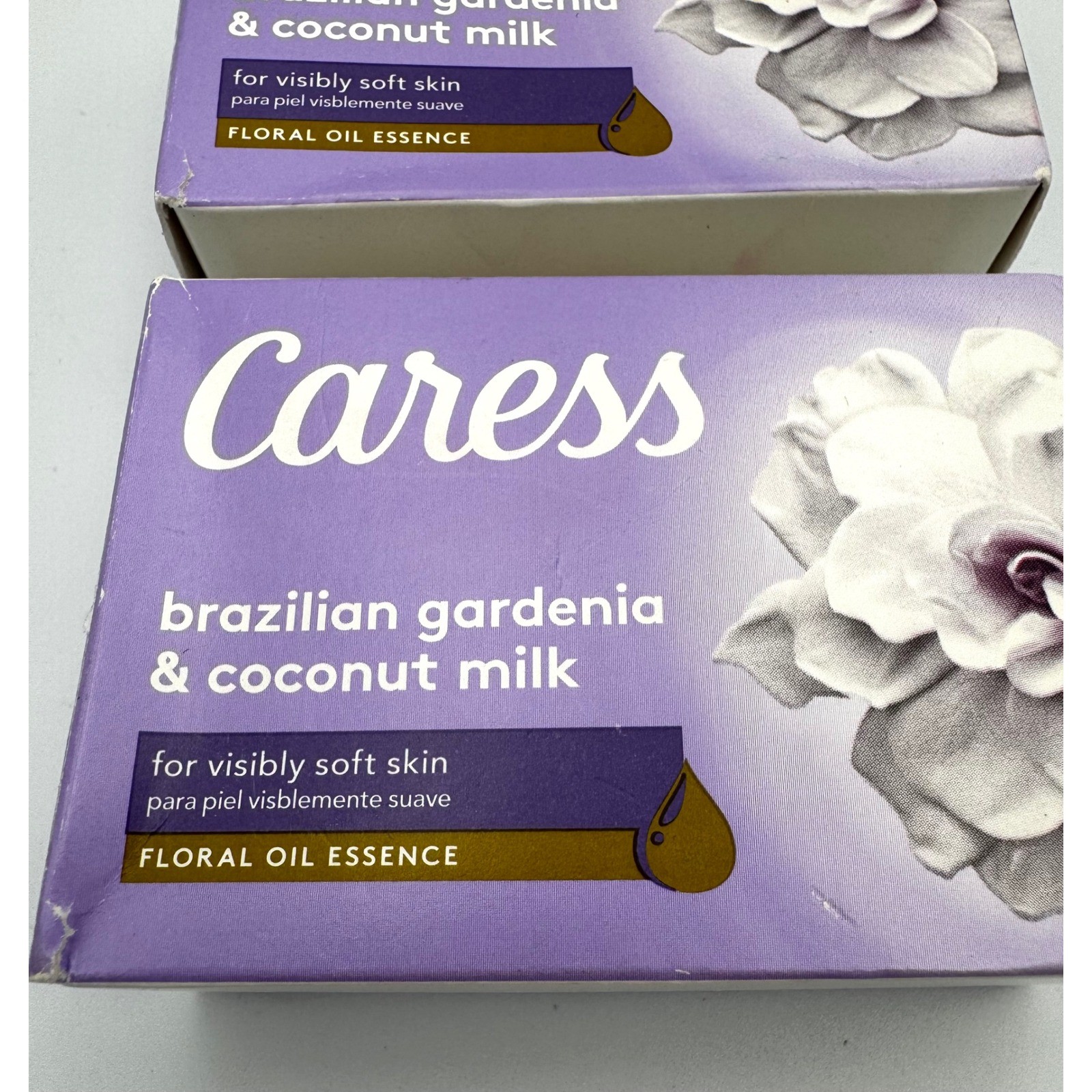 Lot of 2 Caress Brazilian Gardenia & Coconut Milk Beauty Bar Soap Discontinued